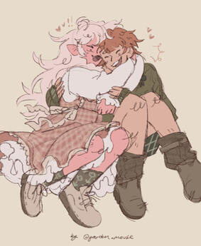 2 character colored sketch